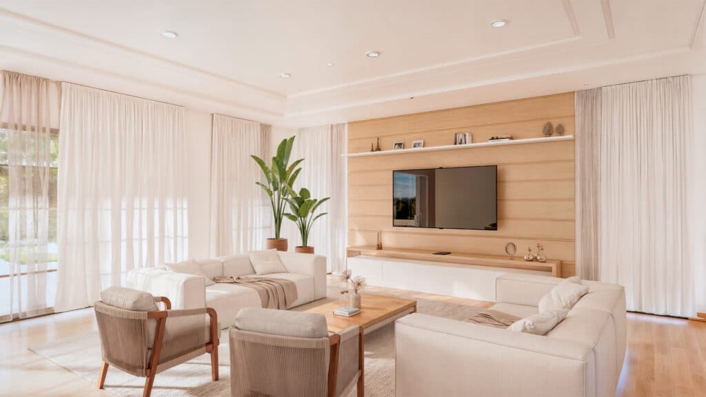 Render hiperrealista de living