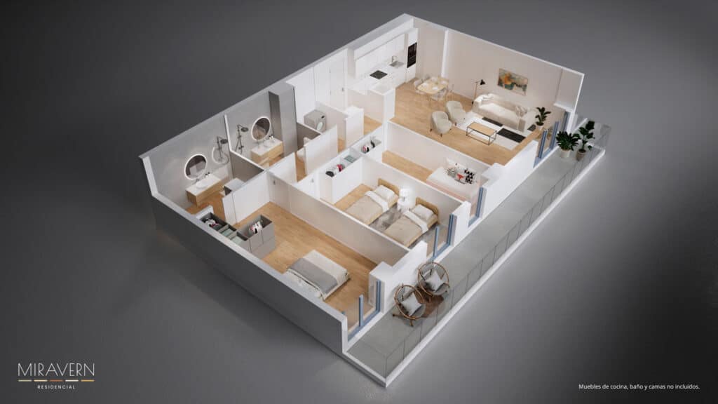 render 3d apartamento